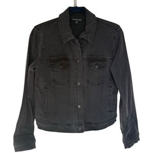Boston Proper Black Denim Jacket Size Medium Long Sleeve